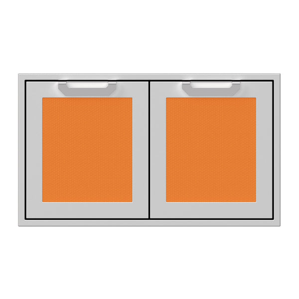 Hestan 36-Inch Double Access Doors w/ Recessed Marquise Accented Panels in Orange - AGAD36-OR