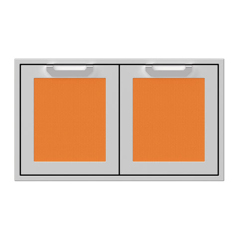 Hestan 36-Inch Double Access Doors w/ Recessed Marquise Accented Panels in Orange - AGAD36-OR