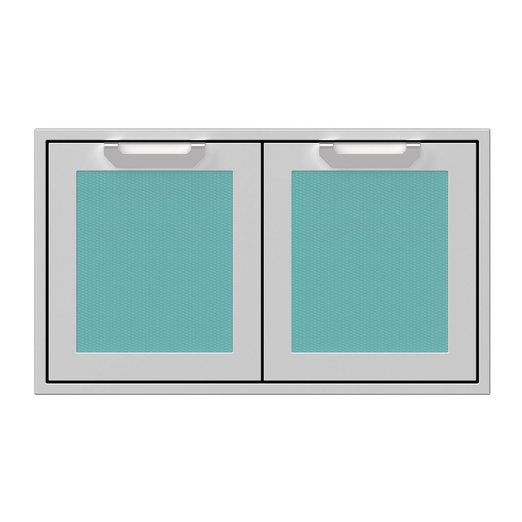 Hestan 36-Inch Double Access Doors w/ Recessed Marquise Accented Panels in Turquoise - AGAD36-TQ