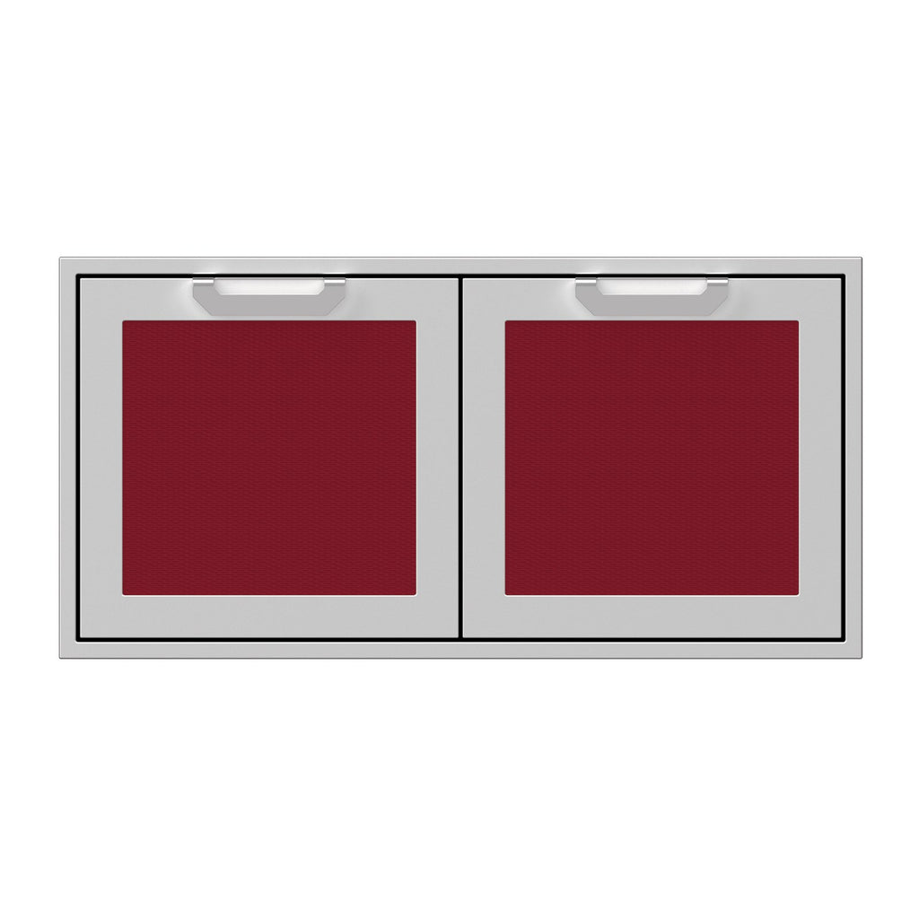 Hestan 42-Inch Double Access Doors w/ Recessed Marquise Accented Panels in Burgundy - AGAD42-BG