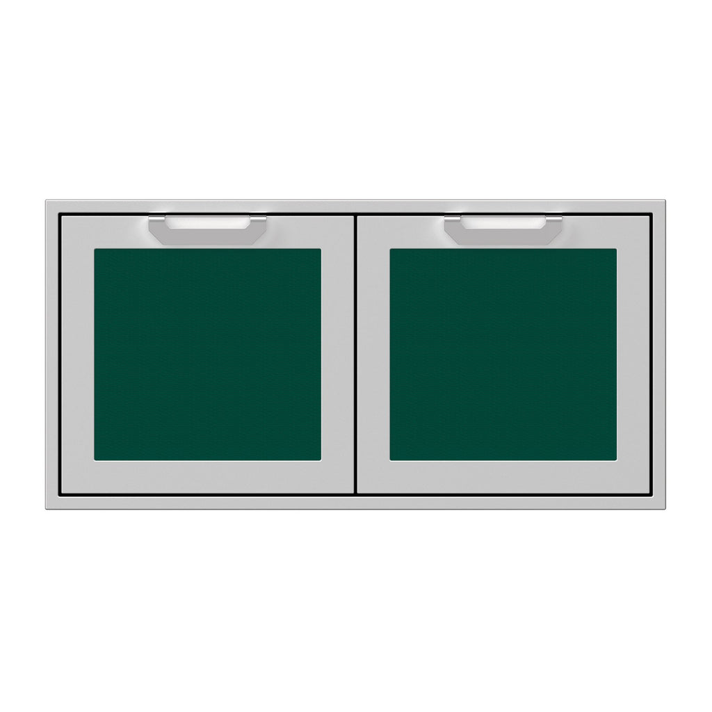 Hestan 42-Inch Double Access Doors w/ Recessed Marquise Accented Panels in Green - AGAD42-GR