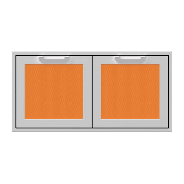 Hestan 42-Inch Double Access Doors w/ Recessed Marquise Accented Panels in Orange - AGAD42-OR