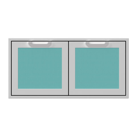 Hestan 42-Inch Double Access Doors w/ Recessed Marquise Accented Panels in Turquoise - AGAD42-TQ