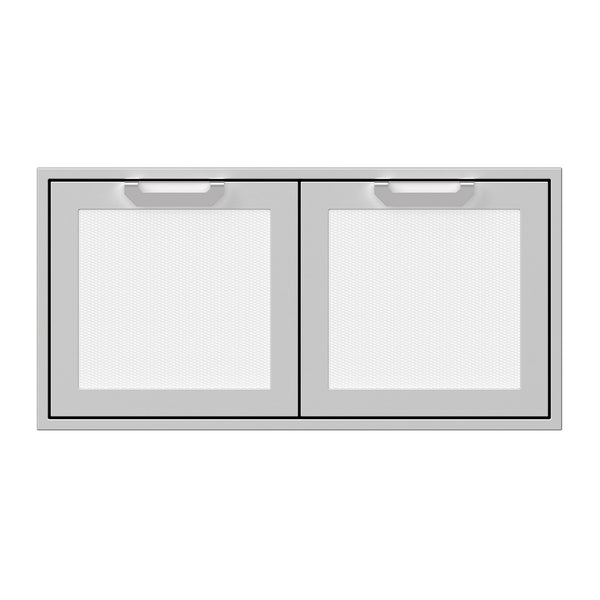 Hestan 42-Inch Double Access Doors w/ Recessed Marquise Accented Panels in White - AGAD42-WH