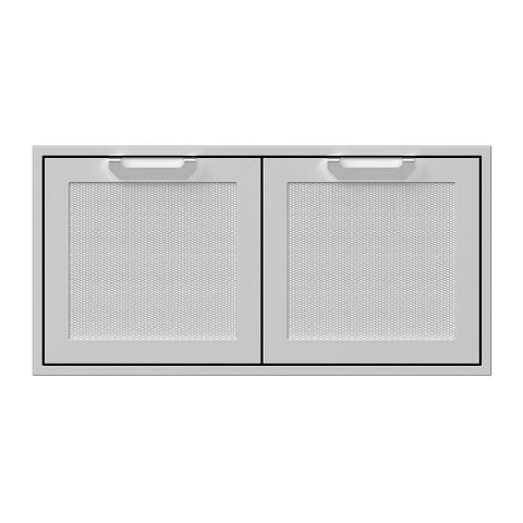 Hestan 42-Inch Double Access Doors w/ Recessed Marquise Accented Panels in Stainless Steel - AGAD42