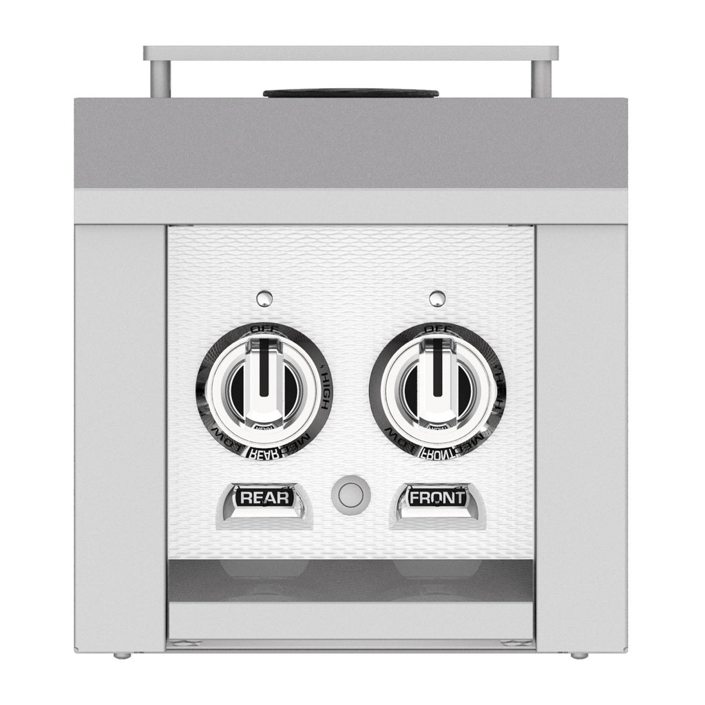 Hestan 12-Inch Natural Gas Built-In/Cart Mounted Double Side Burner in White - AGB122-NG-WH