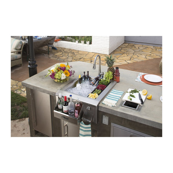 Alfresco 24-Inch Built-In Bartender & Sink System (No Faucet Included) - AGBC-24
