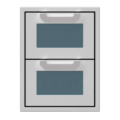 Hestan 16-Inch Double Drawers w/ Recessed Marquise Accented Panels in Dark Gray - AGDR16-GG