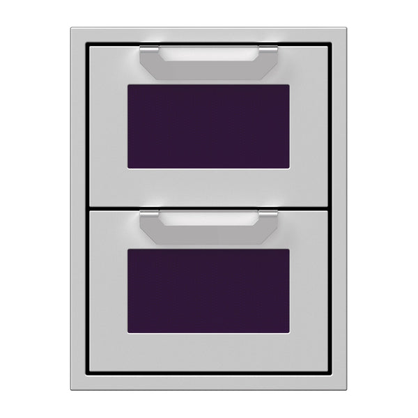Hestan 16-Inch Double Drawers w/ Recessed Marquise Accented Panels in Purple - AGDR16-PP