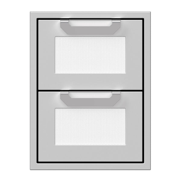 Hestan 16-Inch Double Drawers w/ Recessed Marquise Accented Panels in White - AGDR16-WH