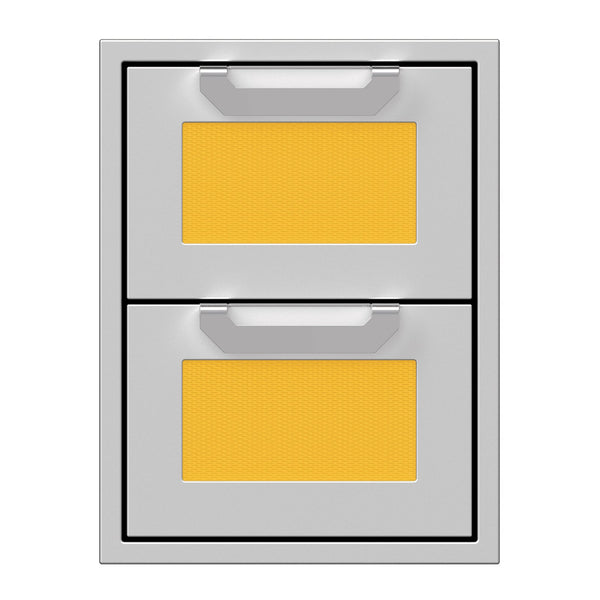Hestan 16-Inch Double Drawers w/ Recessed Marquise Accented Panels in Yellow - AGDR16-YW