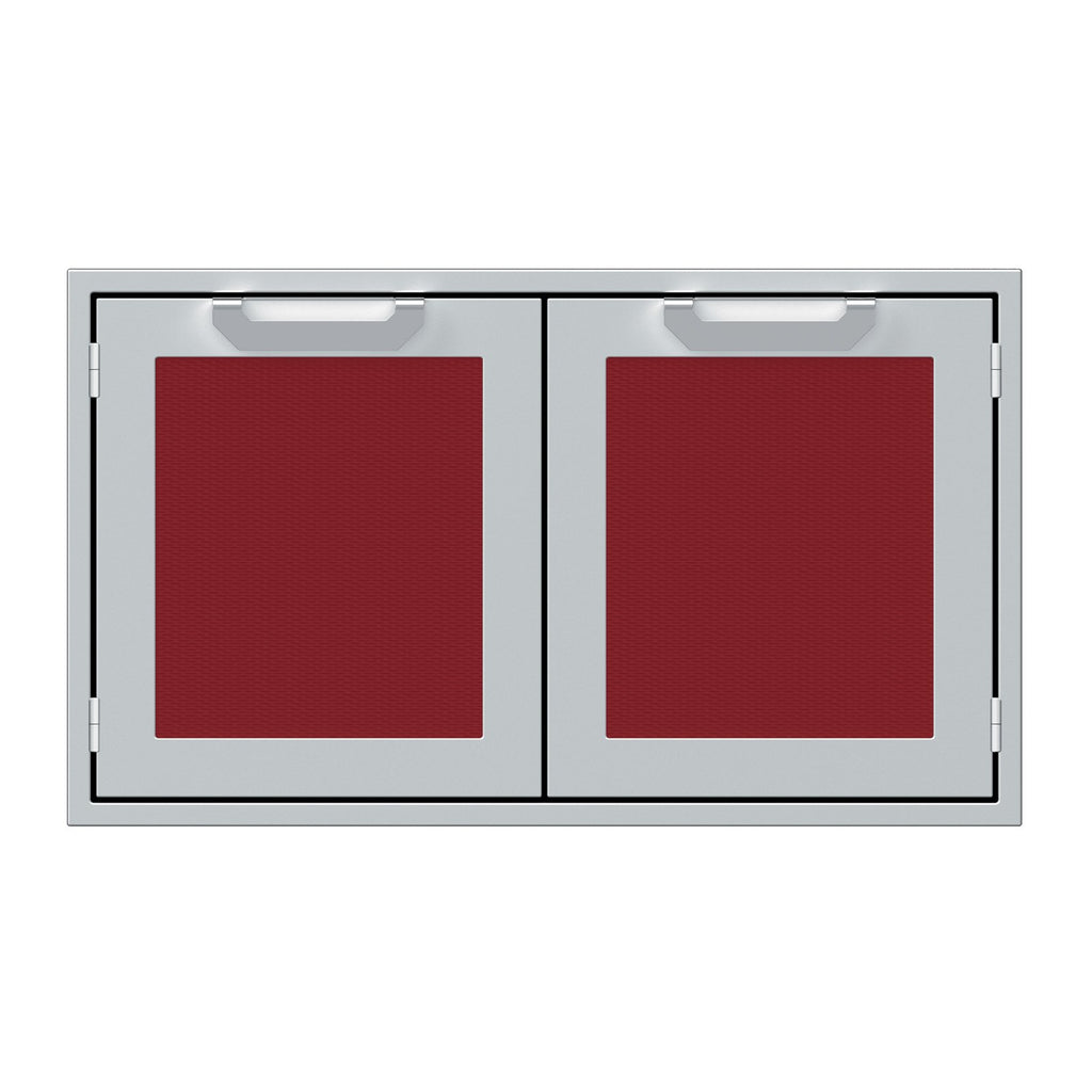 Hestan 36-Inch Double Door Sealed Pantry Storage w/ Recessed Marquise Accented Panels in Burgundy - AGLP36-BG