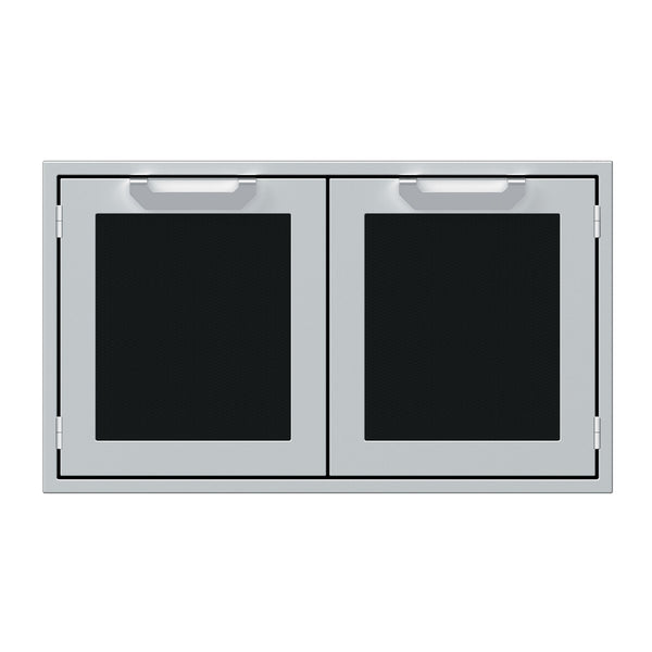 Hestan 36-Inch Double Door Sealed Pantry Storage w/ Recessed Marquise Accented Panels in Black - AGLP36-BK