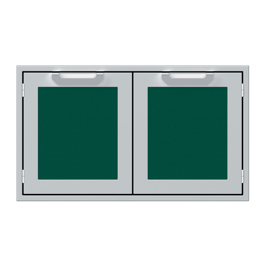 Hestan 36-Inch Double Door Sealed Pantry Storage w/ Recessed Marquise Accented Panels in Green - AGLP36-GR