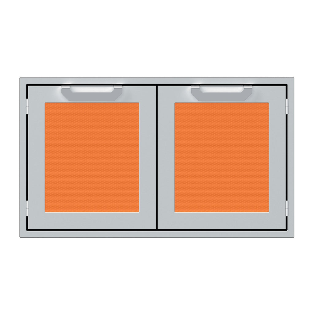 Hestan 36-Inch Double Door Sealed Pantry Storage w/ Recessed Marquise Accented Panels in Orange - AGLP36-OR