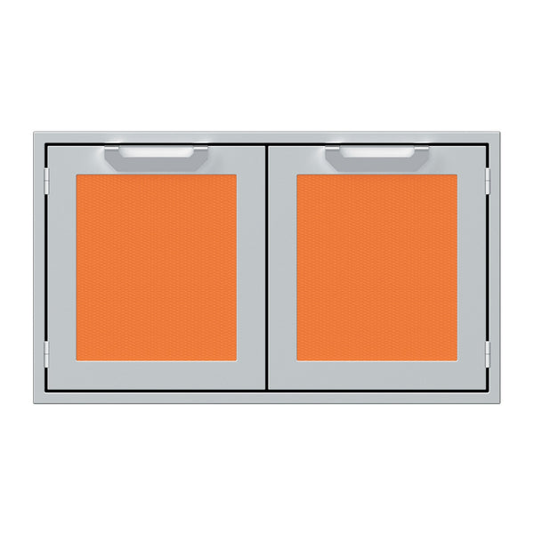 Hestan 36-Inch Double Door Sealed Pantry Storage w/ Recessed Marquise Accented Panels in Orange - AGLP36-OR