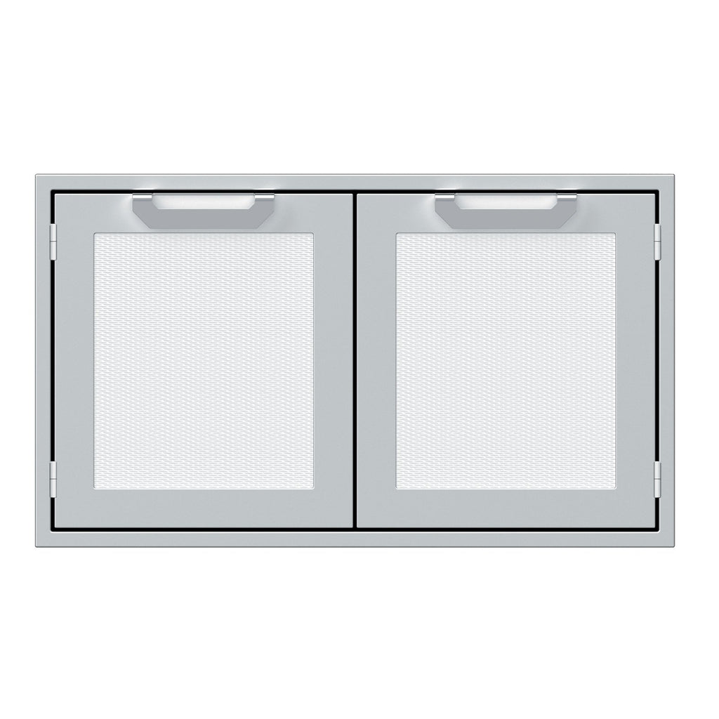 Hestan 36-Inch Double Door Sealed Pantry Storage w/ Recessed Marquise Accented Panels in White - AGLP36-WH