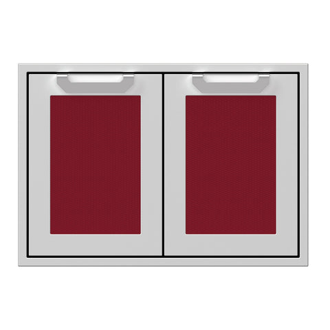 Hestan 30-Inch Double Access Door Propane Tank and Storage Cabinet w/ Recessed Marquise Accent Panel in Burgundy - AGSD30-BG