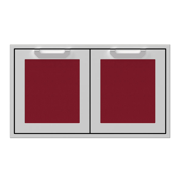 Hestan 36-Inch Double Access Door Propane Tank and Storage Cabinet w/ Recessed Marquise Accent Panel in Burgundy - AGSD36-BG