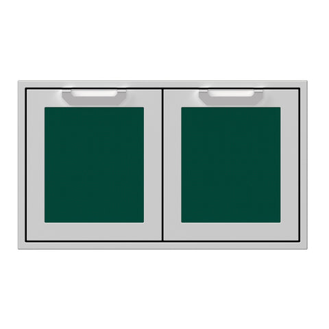Hestan 36-Inch Double Access Door Propane Tank and Storage Cabinet w/ Recessed Marquise Accent Panel in Green - AGSD36-GR