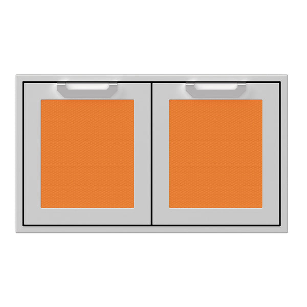 Hestan 36-Inch Double Access Door Propane Tank and Storage Cabinet w/ Recessed Marquise Accent Panel in Orange - AGSD36-OR