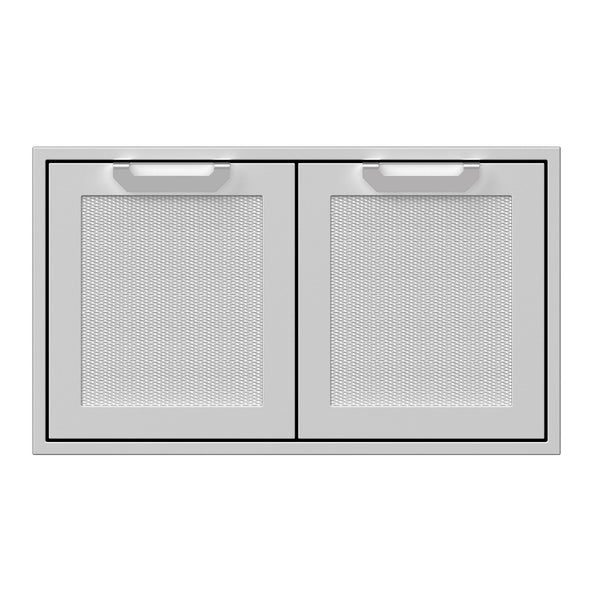Hestan 36-Inch Double Access Door Propane Tank and Storage Cabinet w/ Recessed Marquise Accent Panel in Stainless Steel - AGSD36