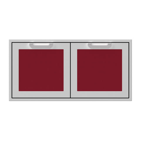 Hestan 42-Inch Double Access Door Propane Tank and Storage Cabinet w/ Recessed Marquise Accent Panel in Burgundy - AGSD42-BG