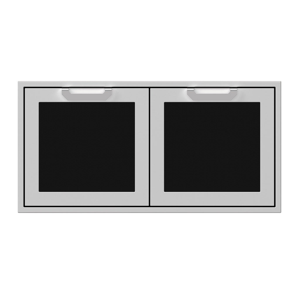 Hestan 42-Inch Double Access Door Propane Tank and Storage Cabinet w/ Recessed Marquise Accent Panel in Black - AGSD42-BK