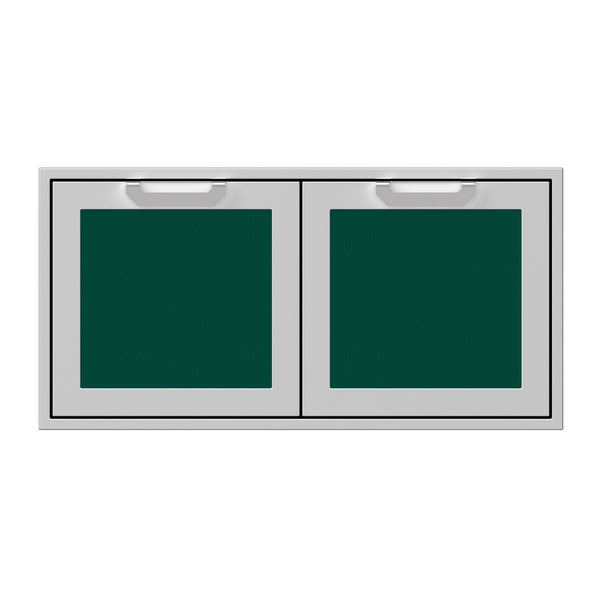 Hestan 42-Inch Double Access Door Propane Tank and Storage Cabinet w/ Recessed Marquise Accent Panel in Green - AGSD42-GR