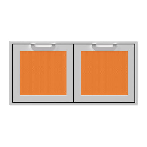 Hestan 42-Inch Double Access Door Propane Tank and Storage Cabinet w/ Recessed Marquise Accent Panel in Orange - AGSD42-OR