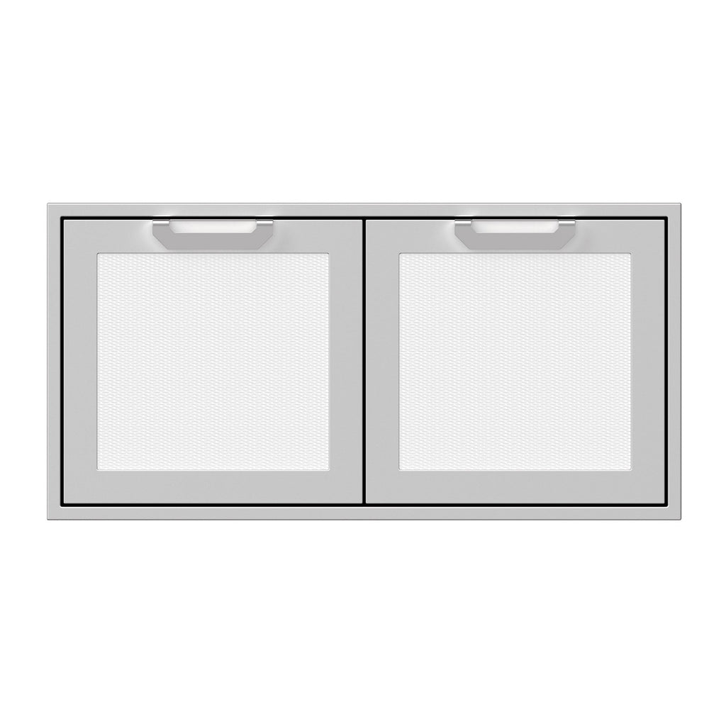 Hestan 42-Inch Double Access Door Propane Tank and Storage Cabinet w/ Recessed Marquise Accent Panel in White - AGSD42-WH