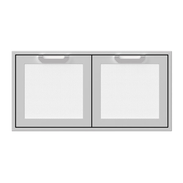 Hestan 42-Inch Double Access Door Propane Tank and Storage Cabinet w/ Recessed Marquise Accent Panel in White - AGSD42-WH