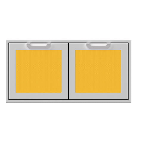 Hestan 42-Inch Double Access Door Double Access Door Propane Tank and Storage Cabinet w/ Recessed Marquise Accent Panel in Yellow - AGSD42-YW