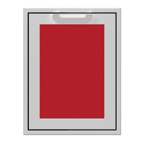Hestan 20-Inch Trash and Recycle Center Storage Drawer w/ Recessed Marquise Accent Panel in Red - AGTRC20-RD