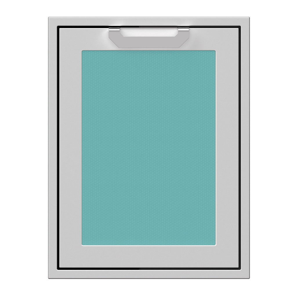 Hestan 20-Inch Trash and Recycle Center Storage Drawer w/ Recessed Marquise Accent Panel in Turquoise - AGTRC20-TQ