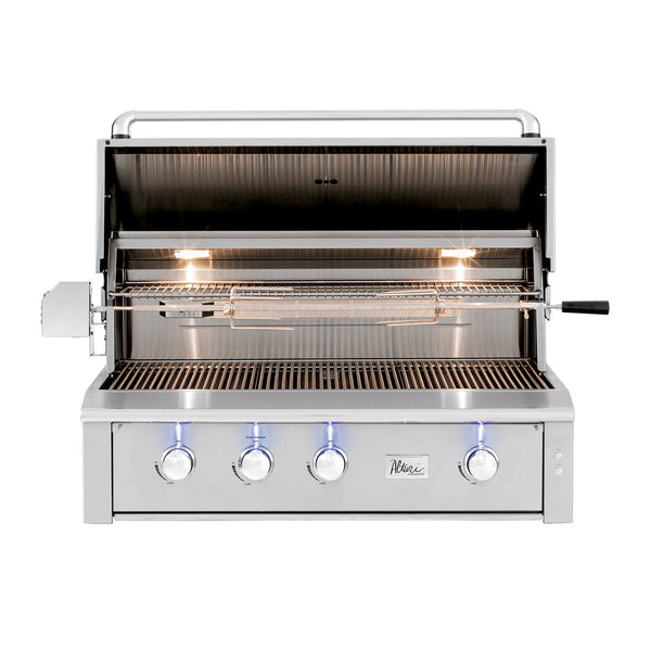 Summerset Alturi 42-Inch Natural Gas Built-In Grill w/ 3 Burners, 1 Rear Infrared Rotisserie Burner and Rotisserie Kit - ALT42T-NG