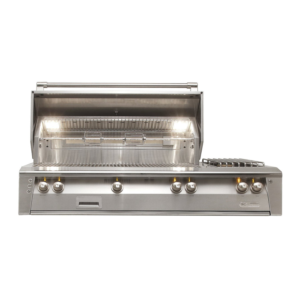 Alfresco ALXE 56-Inch Natural Gas Built-In Grill - 1 Sear Zone w/ Rotisserie and Side Burner - ALXE-56SZ-NG