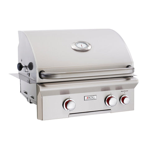 American Outdoor Grill Propane Gas 24-Inch T-Series 2-Burner Built-In Grill w/ Rotisserie Backburner and High Performance Rotisserie Kit - 24PBT
