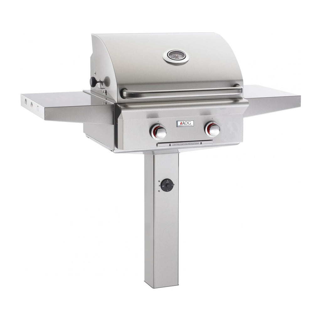 American Outdoor Grill Natural Gas 24-Inch T-Series 2-Burner Grill on In-Ground Post - 24NGT-00SP