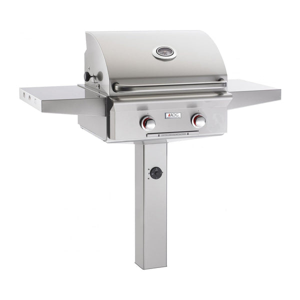 American Outdoor Grill Propane Gas 24-Inch T-Series 2-Burner Grill on In-Ground Post - 24PGT-00SP