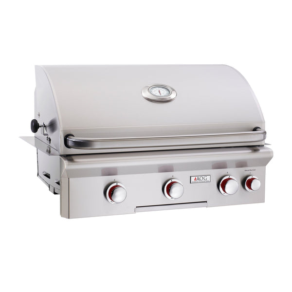 American Outdoor Grill Propane Gas 30-Inch T-Series 3-Burner Built-In Grill w/ Rotisserie Backburner and High Performance Rotisserie Kit - 30PBT