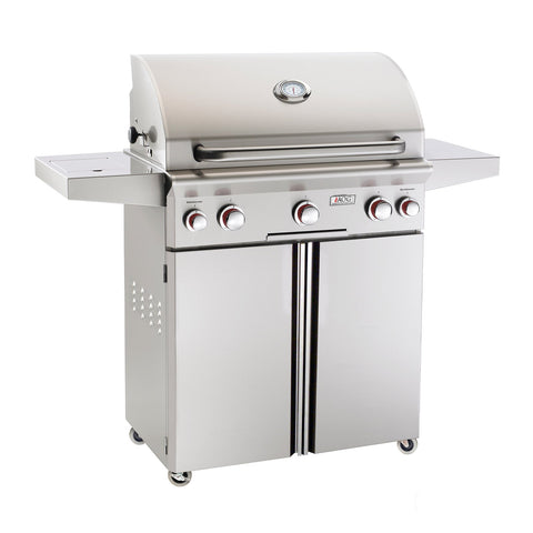 American Outdoor Grill Propane Gas 30-Inch T-Series 3-Burner Freestanding Grill w/ Side Burner, Rotisserie Backburner and High Performance Rotisserie Kit - 30PCT
