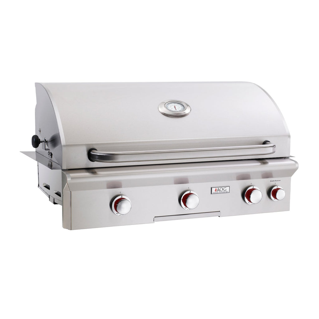 American Outdoor Grill Propane Gas 36-Inch T-Series 3-Burner Built-In Grill w/ Rotisserie Backburner and High Performance Rotisserie Kit - 36PBT