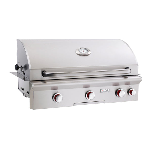 American Outdoor Grill Natural Gas 36-Inch T-Series 3-Burner Built-In Grill w/ Rotisserie Backburner and High Performance Rotisserie Kit - 36NBT