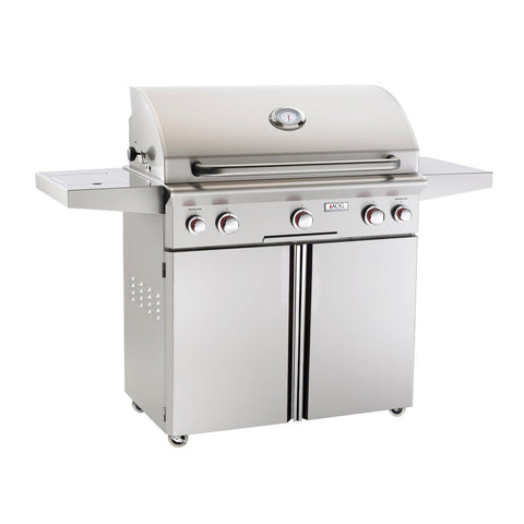 American Outdoor Grill Propane Gas 36-Inch T-Series 3-Burner Freestanding Grill w/ Side Burner, Rotisserie Backburner and High Performance Rotisserie Kit - 36PCT