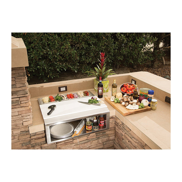 Alfresco 30-Inch Built-In Pizza Prep and Garnish Rail w/ Food Pans - APS-30PPC
