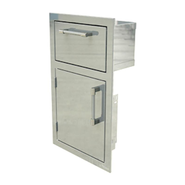 Alfresco 17-Inch Paper Towel Holder w/ Single Storage Door Combo (Left Hinge) - AXE-DTH-L-sc