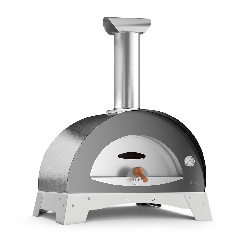 Alfa Ciao M 27-Inch Wood Fired Countertop Pizza Oven In Silver Gray - FXCM-LGRI-T-V2