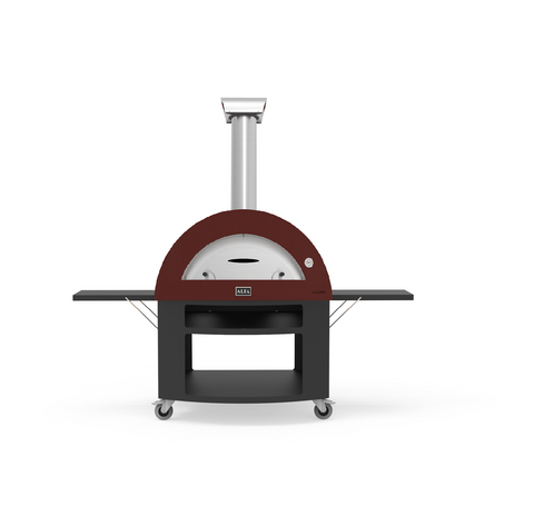 Alfa Allegro 39-Inch Wood Fired Freestanding Pizza Oven with Base (Antique Red) - FXALLE-LROA-T + BFALLE-NER