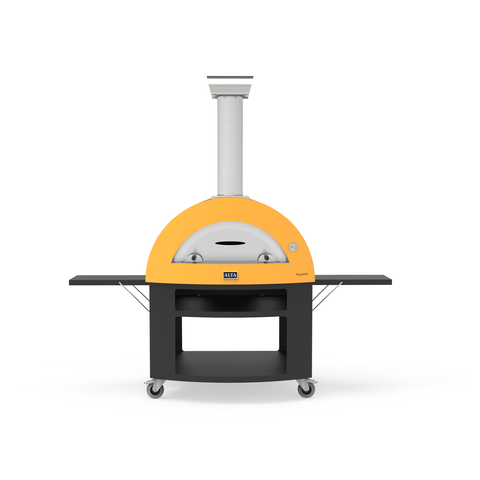 Alfa Allegro 39-Inch Wood Fired Freestanding Pizza Oven with Base (Yellow) - FXALLE-LGIA-T + BFALLE-NER